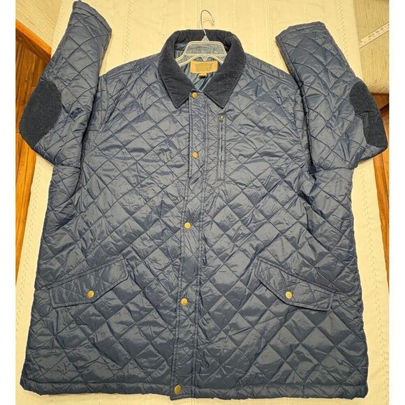 Foundry Women's Plus Size 4XL Quilted Navy Blue Jacket Corduroy Collar  Elbow - Picture 3 of 10